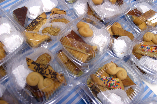 Pastry samplers on display