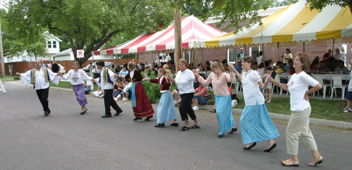 Greek dancing at food fair